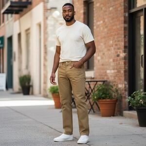 Levi's 505 Regular Fit Tan Brown Jeans Mens Size‎ 36x30 Cotton Blend